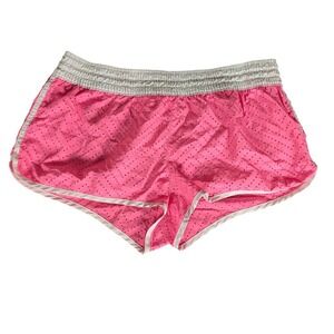Ocean Pacific OP Pink Eyelet Perforated Beach Shorts White Trim Womens L